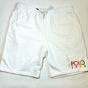 Polo Ralph Lauren Men’s Shorts White Fleece Sweat 1992 Stadiums Collection XL